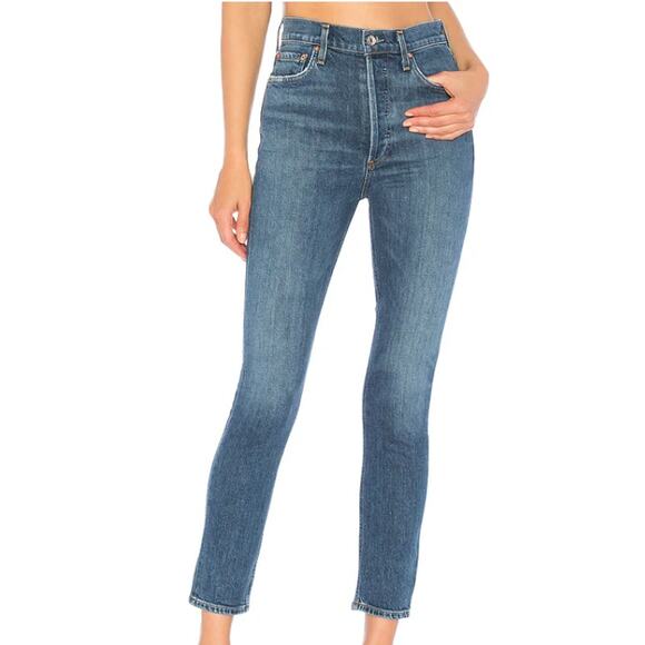 Agolde Nico High Rise Slim Fit Jeans in Subdued 30 - Picture 1 of 16